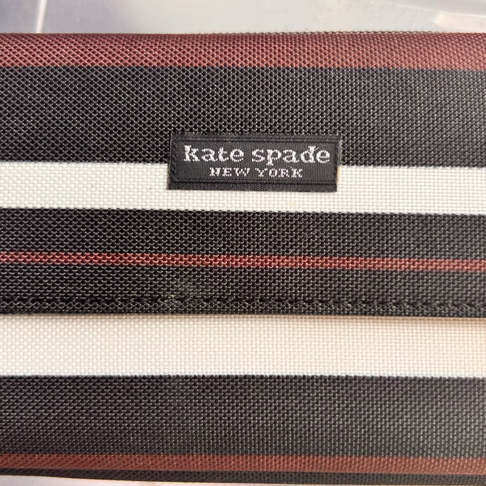kate spade Black and White Striped Wallet